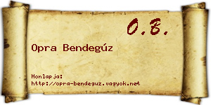 Opra Bendegúz névjegykártya